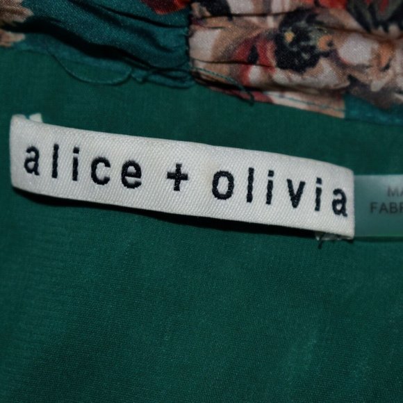 UNWORN Alice + Olivia Floral Green Midi Dress - Picture 7 of 10